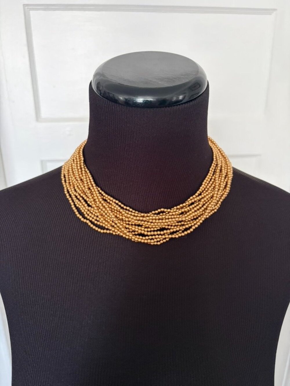 Vintage Carolee Small 16 Strand Gold Bead Choker